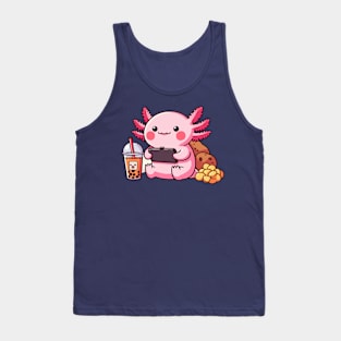 adorable axolotl boba and snack Tank Top